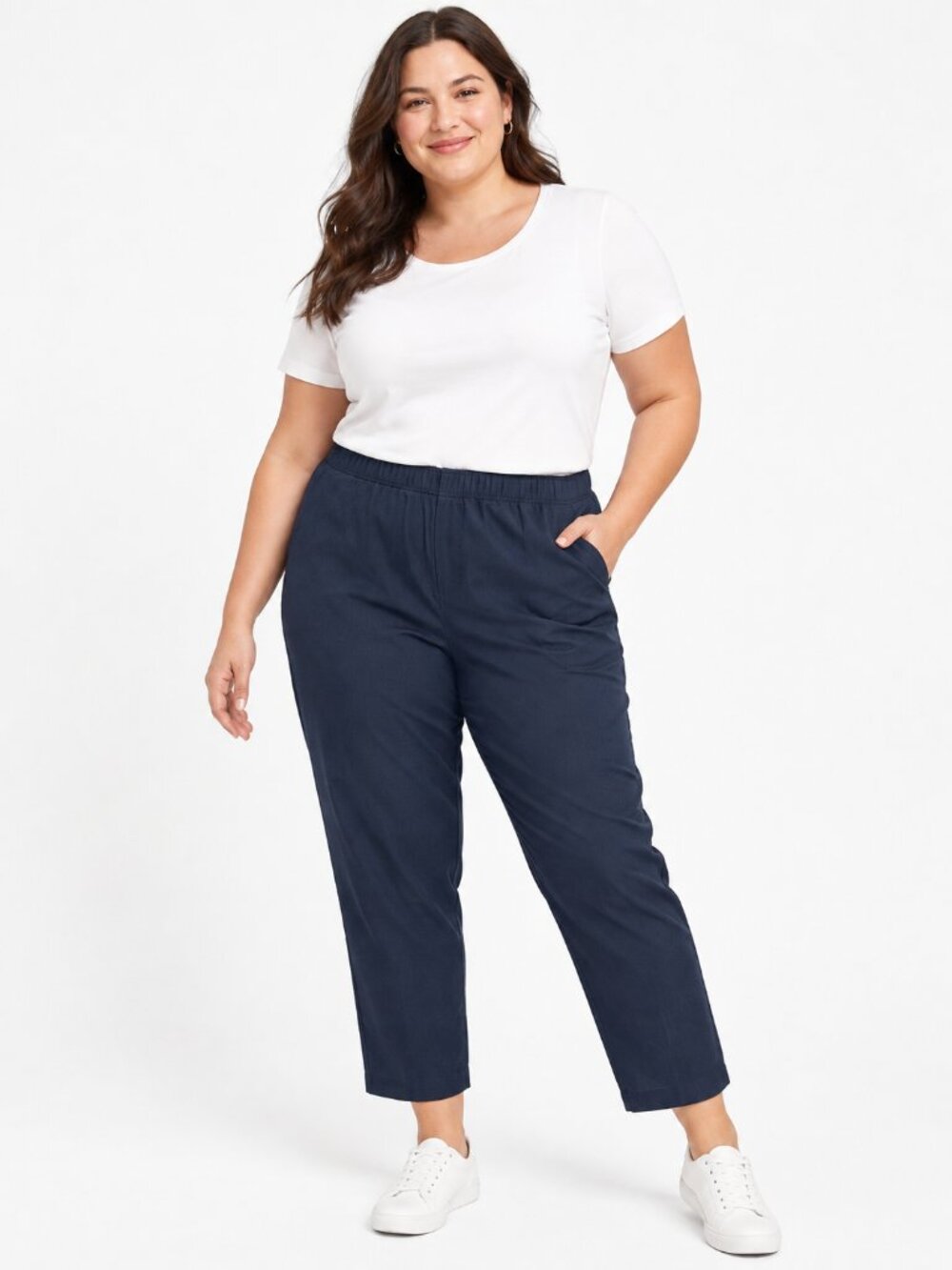J. Jill Elastic Waist Pull On Pants in Navy Blue Size 18 Petite